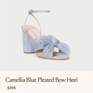 Loeffler Randall Camellia Blue Pleated Bow Heel - size 8
